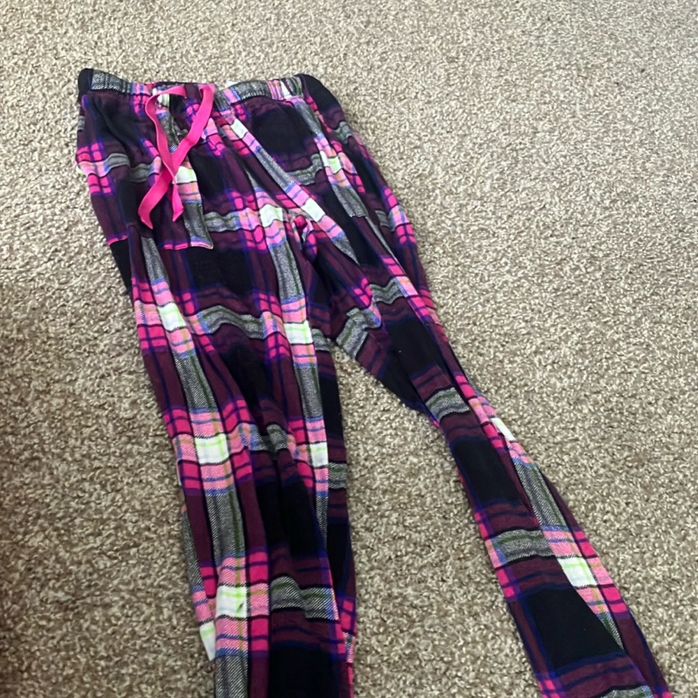 Plaid Kids Pajama Pants - Pink and Black